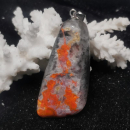 Orange Seam Plum Agate Anhänger